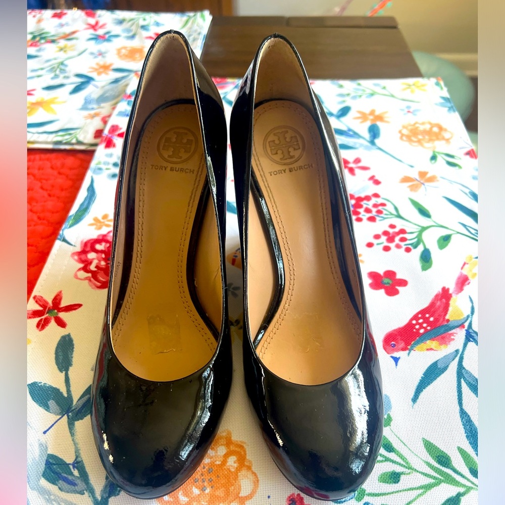 Tory Burch wedge patent leather heel
